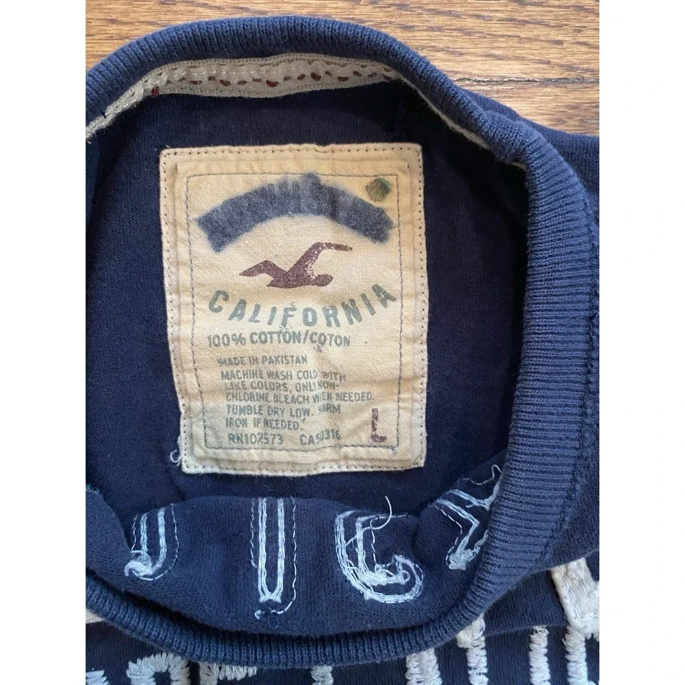 Hollister Navy Large Embroidered Big Logo 